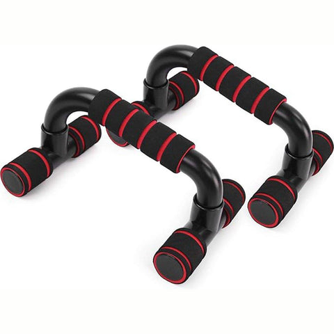 Premium Red H-Shaped Push-Up Bars with Foam Grips