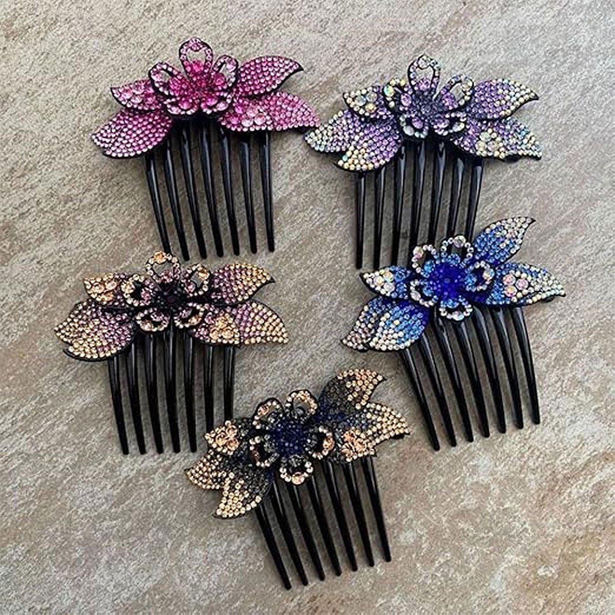 Premium 8 Pack Rhinestone Non-Slip Hair Combs Wedding Party Hair Accessories