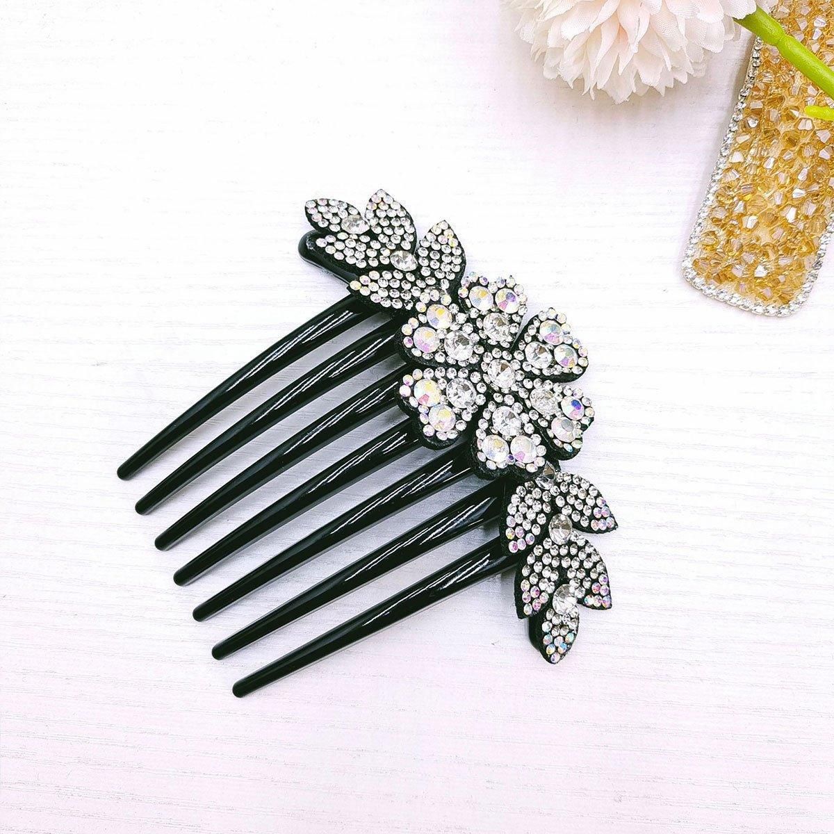 Premium 8 Pack Rhinestone Non-Slip Hair Combs Wedding Party Hair Accessories