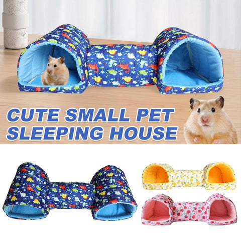 Small Pet Nest House Cotton Tunnel for Hamsters - 54cm, Pink, Cozy & Durable - SuperSaverAU - view 1