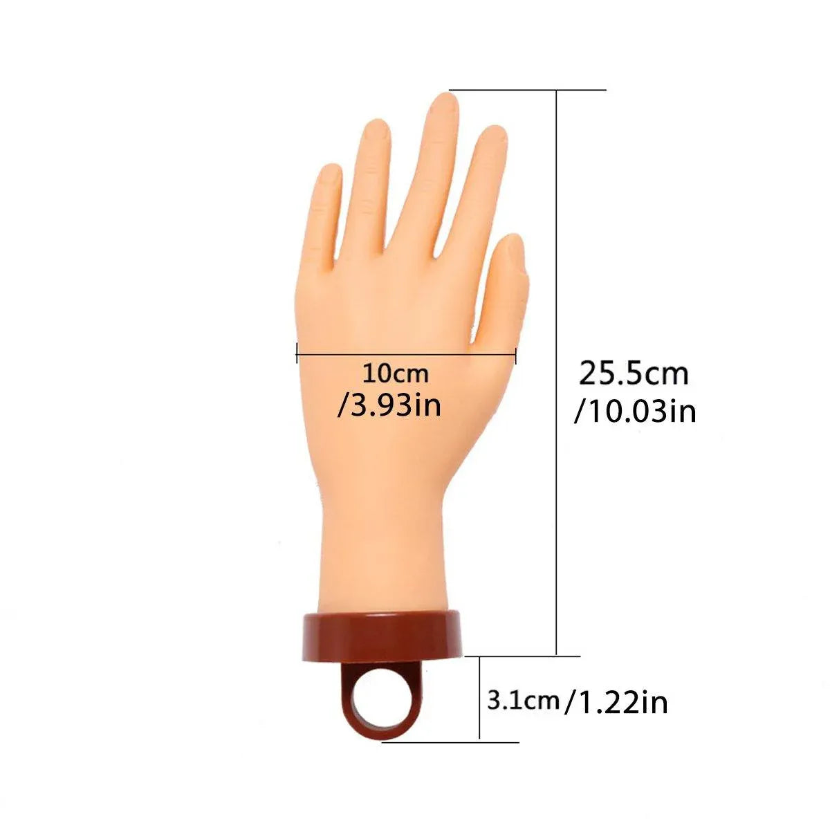 Premium Manicure Practice Hand with Flexible Fingers and Desktop Holder for Nail Training