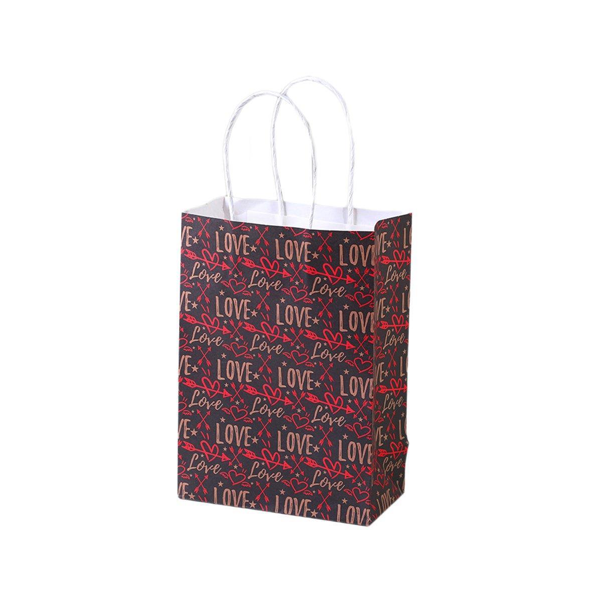 30x Valentines Day Love-Themed Tote Bag Elegant Kraft Paper Handbag Lightweight - Y166 - SuperSaverAU - view 7
