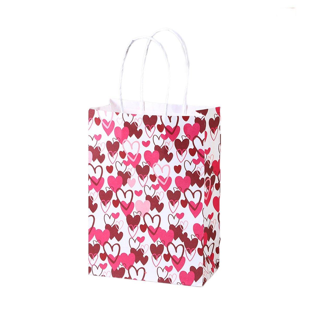 30x Valentines Day Love-Themed Tote Bag Elegant Kraft Paper Handbag Lightweight - Y171 - SuperSaverAU - view 7