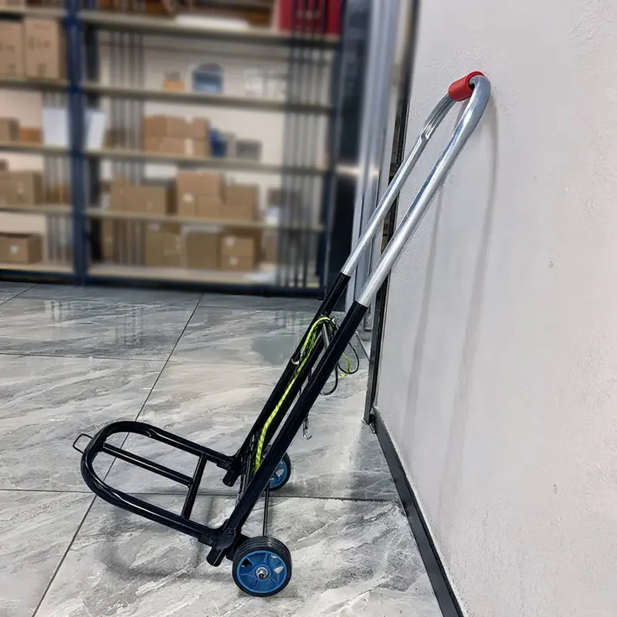 Premium Folding Flat Ground Hand Trolley with Solid Rubber Wheels - 55kg