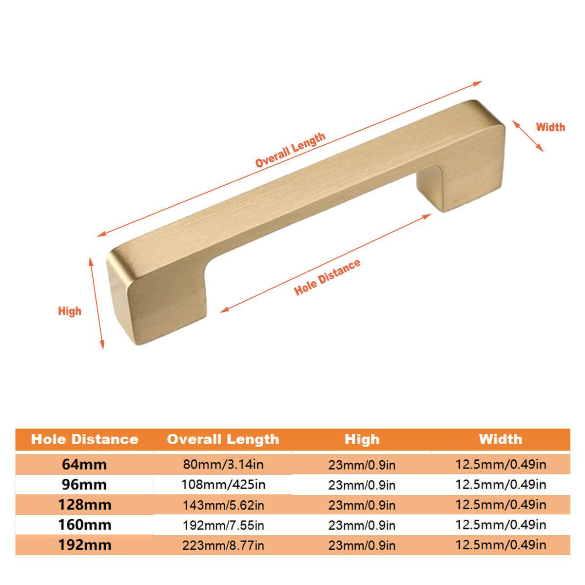 Elegant Gold All-Copper Door Handle 128mm - Modern Simple Design for Cabinets - SuperSaverAU - view 1