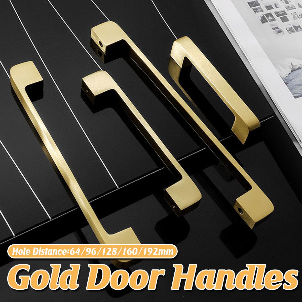 Gold Copper Door Handle - Modern Simple Wardrobe Cabinet Drawer Pull - 192mm - SuperSaverAU - view 1