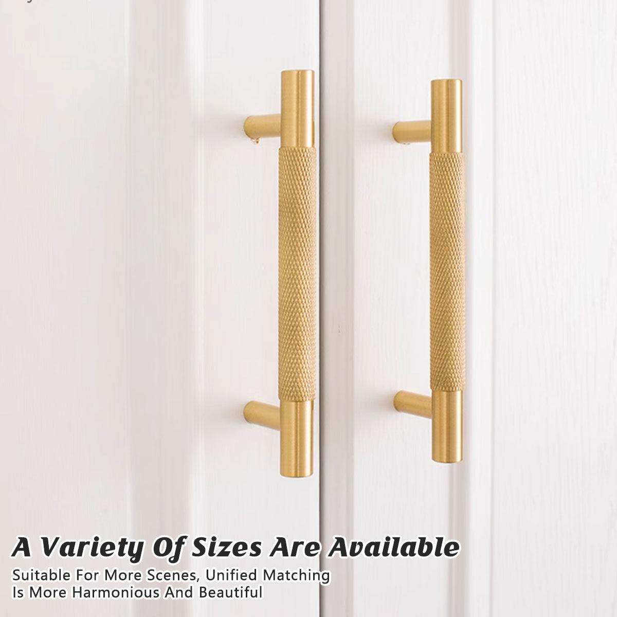 Premium Gold Knurled Copper Cabinet Handle – 128mm