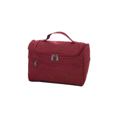 Premium Women's Rose Red Large Travel Makeup Case Toiletry Organiser 24.5x17.5x13cm
