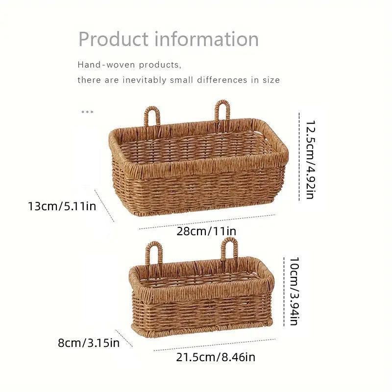 Premium Wall-Mounted Rattan Style Hanging Basket – Large