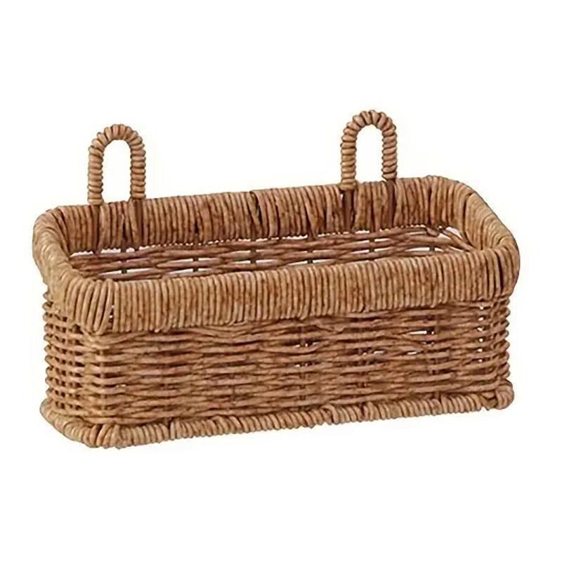 Premium Wall-Mounted Rattan Style Hanging Basket – Large