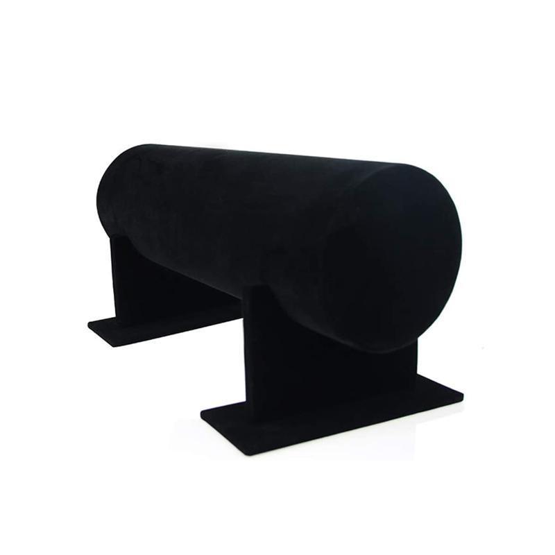 Elegant Headband Display Stand - 30cm Cylindrical Velvet Organizer in Black/Grey - SuperSaverAU - view 6