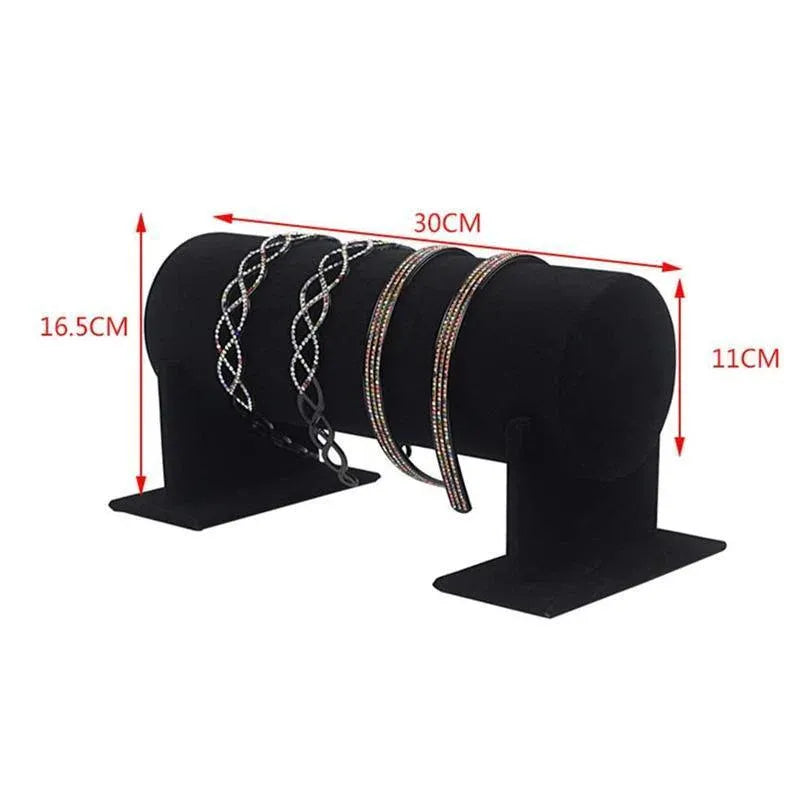 Premium Grey Velvet Headband Display Stand Jewellery Chain Organiser 30cm
