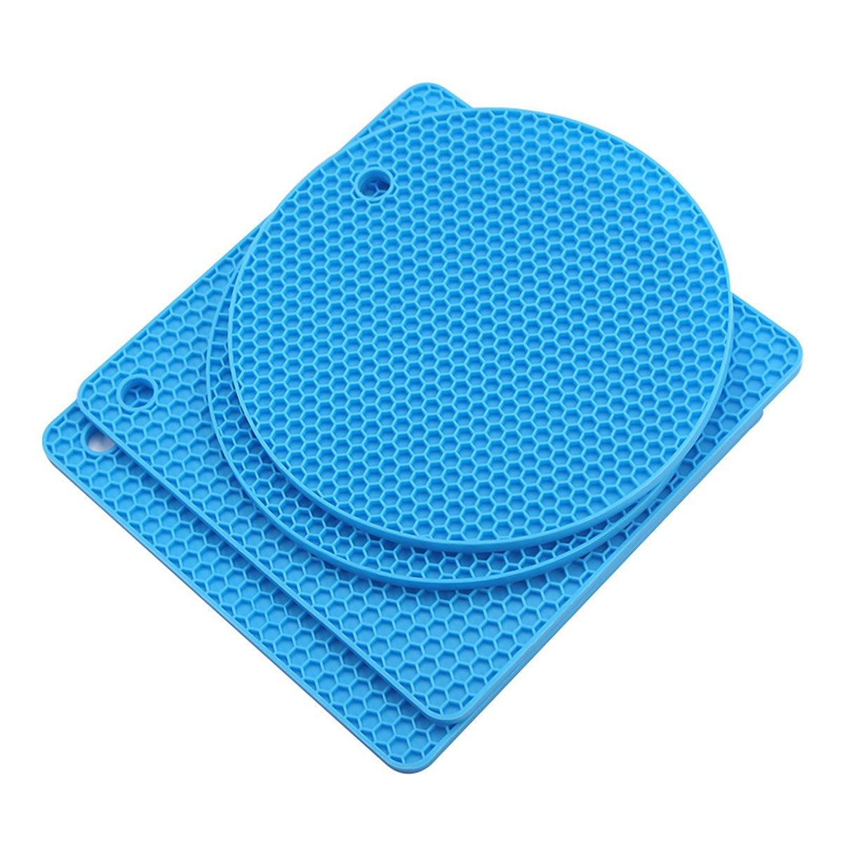 Premium Silicone Honeycomb Heat Resistant Mats – Red 4 Pack