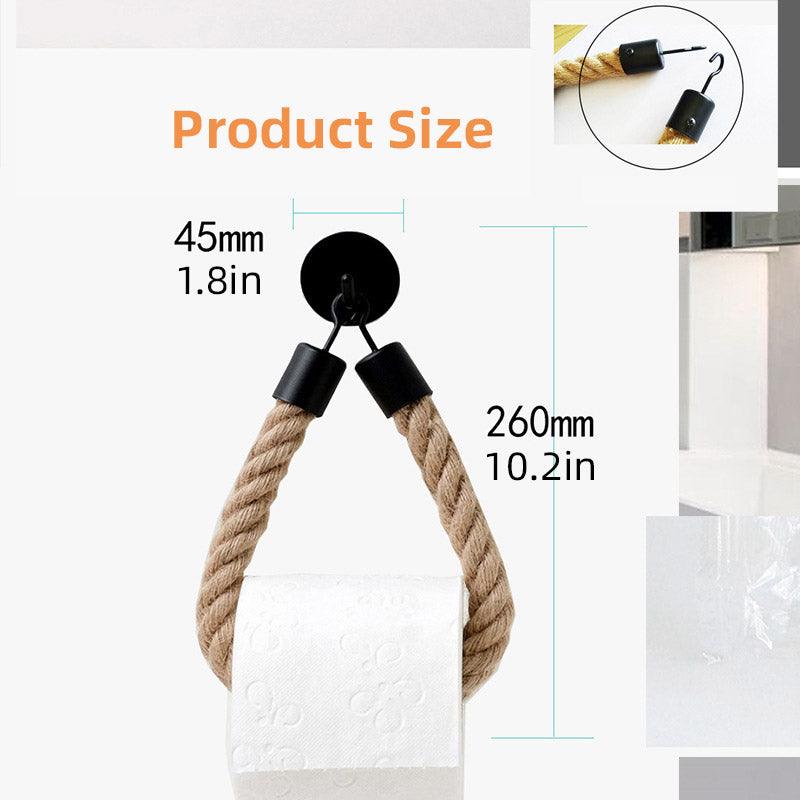 Premium Matte Black Wall Mounted Paper Towel Holder – Hemp Rope