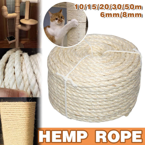 Premium Sisal Hemp Scratch Rope - 6mm x 20m