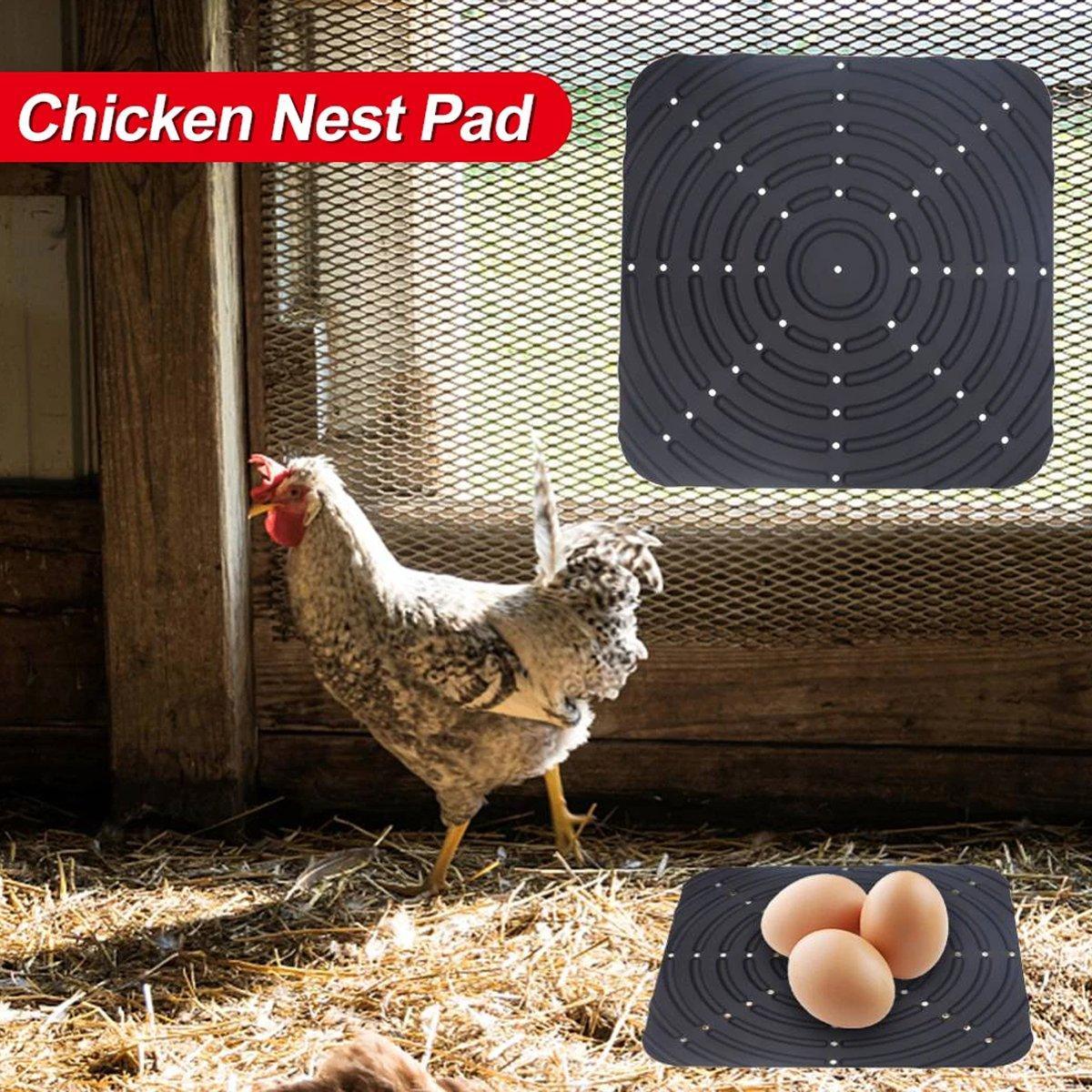Premium Washable Silicone Chicken Nesting Box Bedding Mats - Black 2pcs