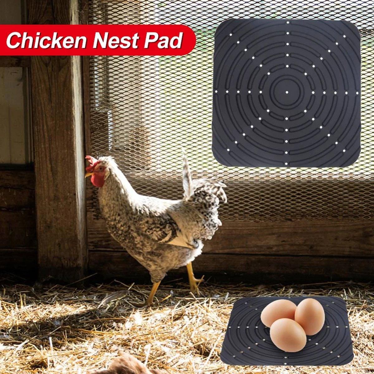 Premium Washable Silicone Chicken Nesting Box Bedding Mats - Grey 2pcs