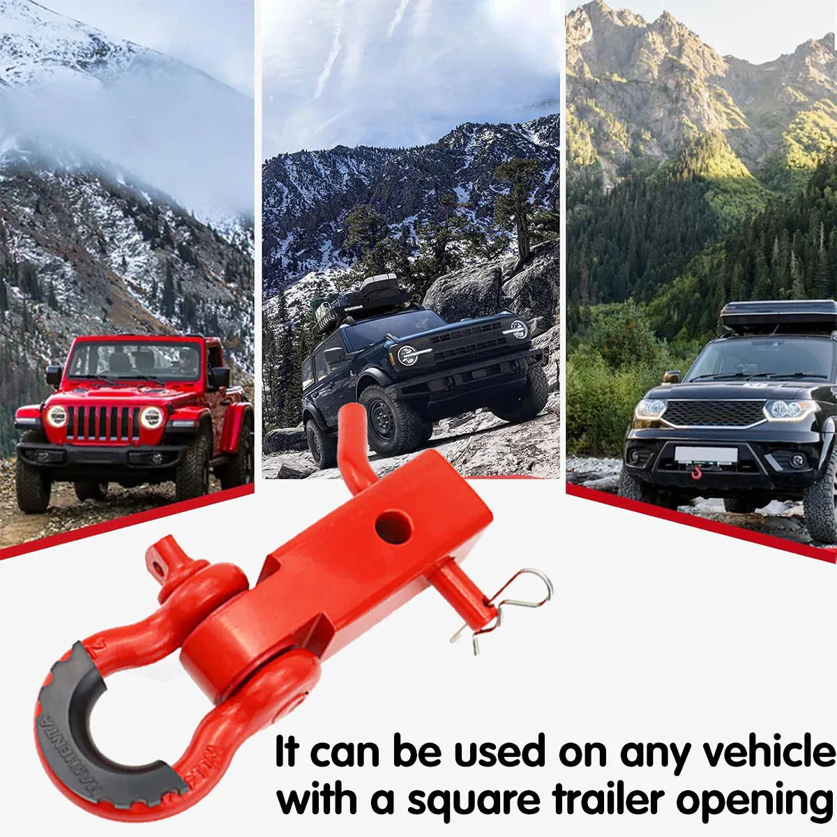 Premium Red Off Road Tow Hook Hitch Receiver Shackle