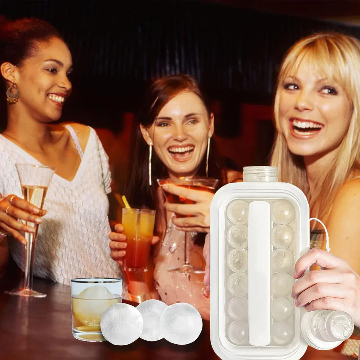 Premium Portable Ice Ball Bottle & Ice Cube Tray
