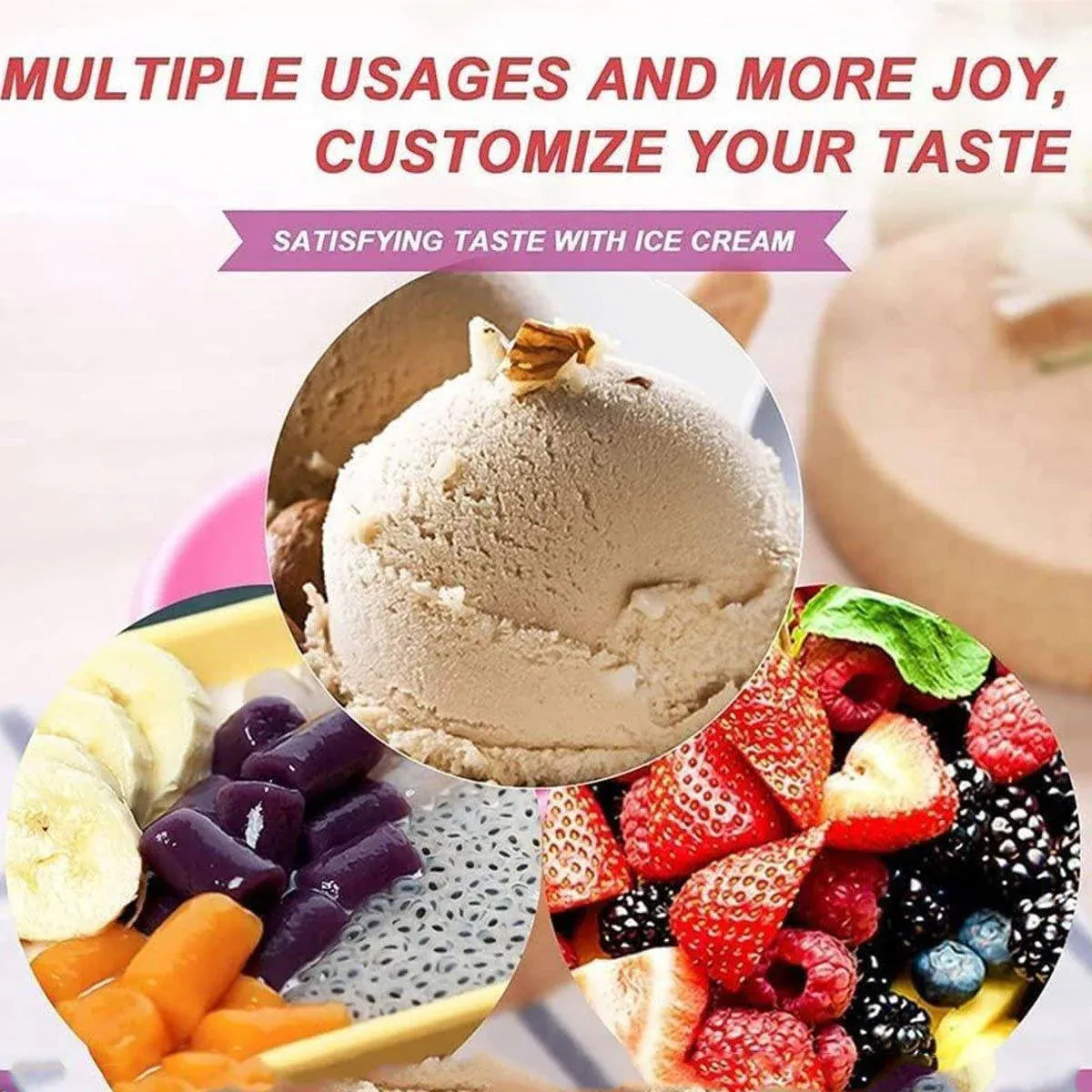 Premium Colourful Ice Cream Bowls with Spoons – 7 Piece Set