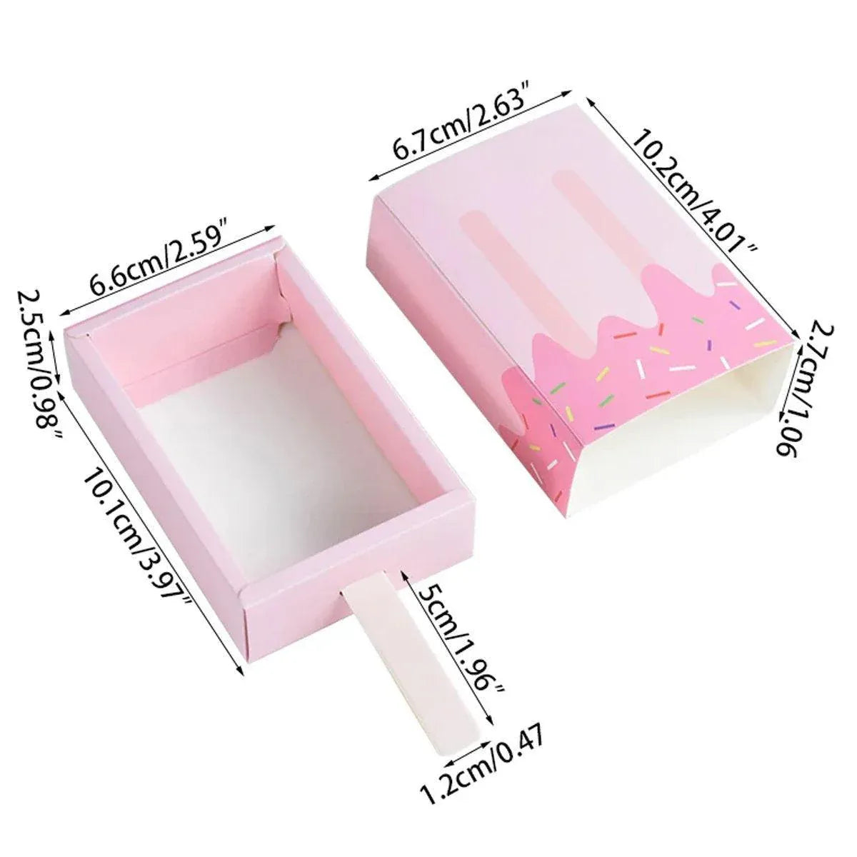 Premium 50 Pack Pink Ice Cream Candy Gift Boxes Party Favour Packaging