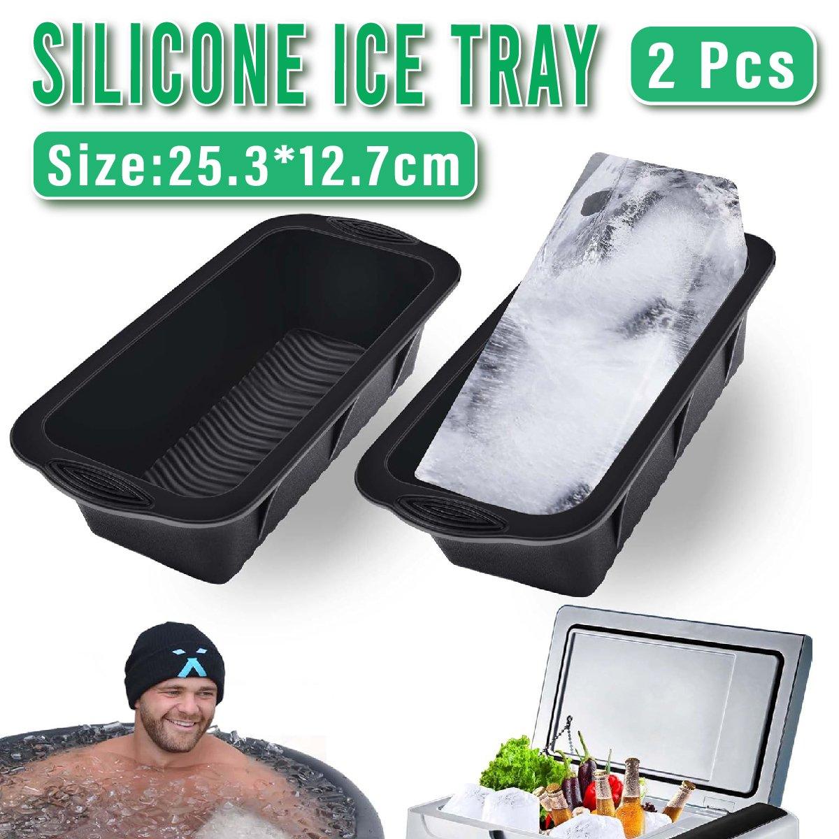 Premium Large Silicone Ice Block Trays – Black 2 Pack