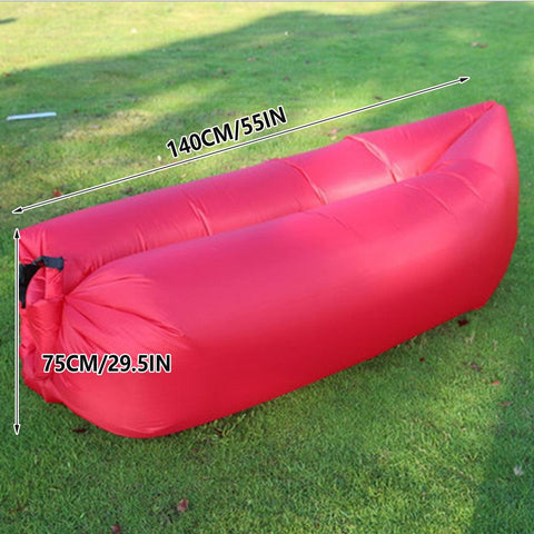 Fast Inflatable Lazy Lounge Air Sofa Bed Camping Beach Hangout Sleeping Bag - Yellow - SuperSaverAU - view 1