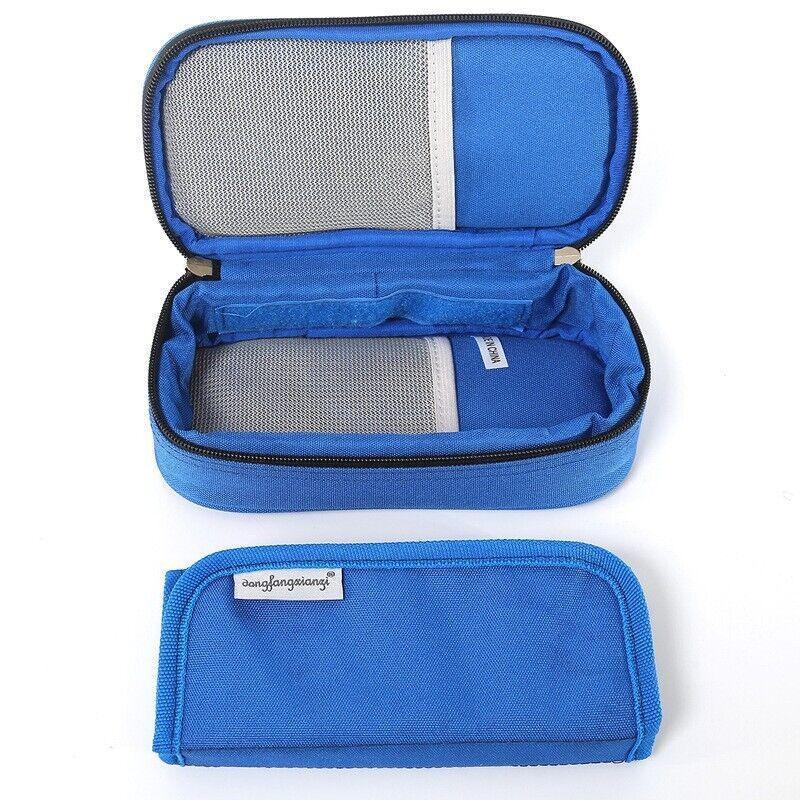 Premium Black Insulated Insulin Pen Cooler Travel Pouch with Organiser Pockets