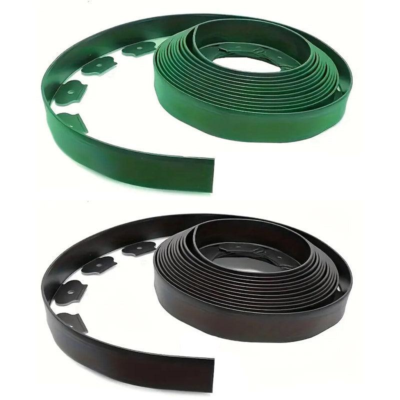 Premium L Shaped Garden Edging Strip – Green 10m with Ground Nails