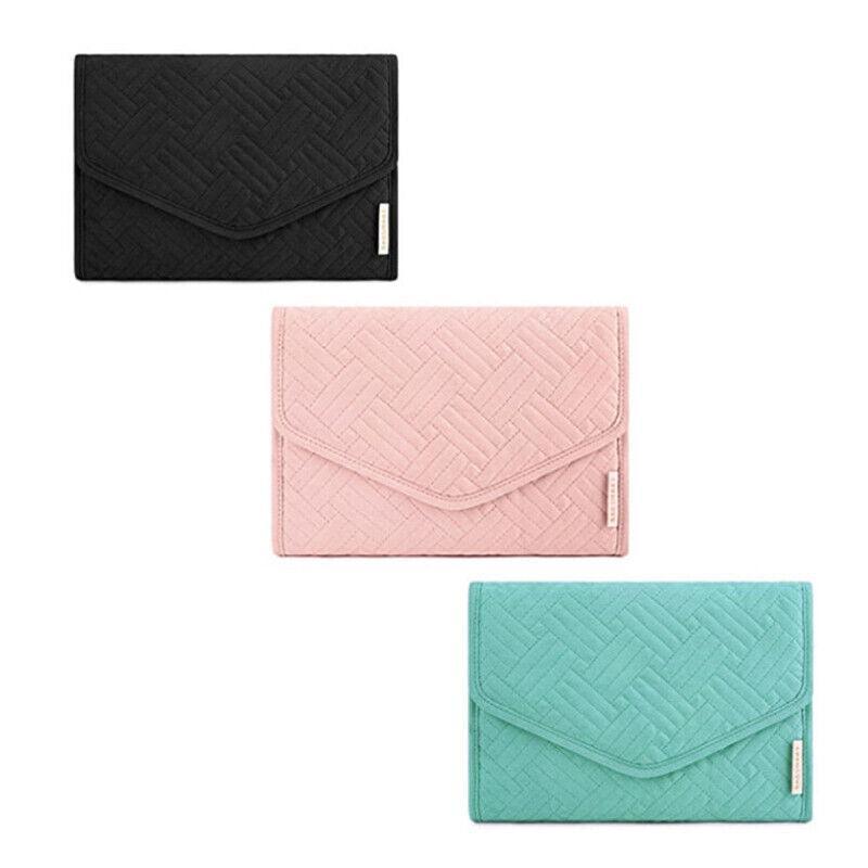 Premium Periea Black Travel Jewellery Roll Pouch Organiser 45x15cm