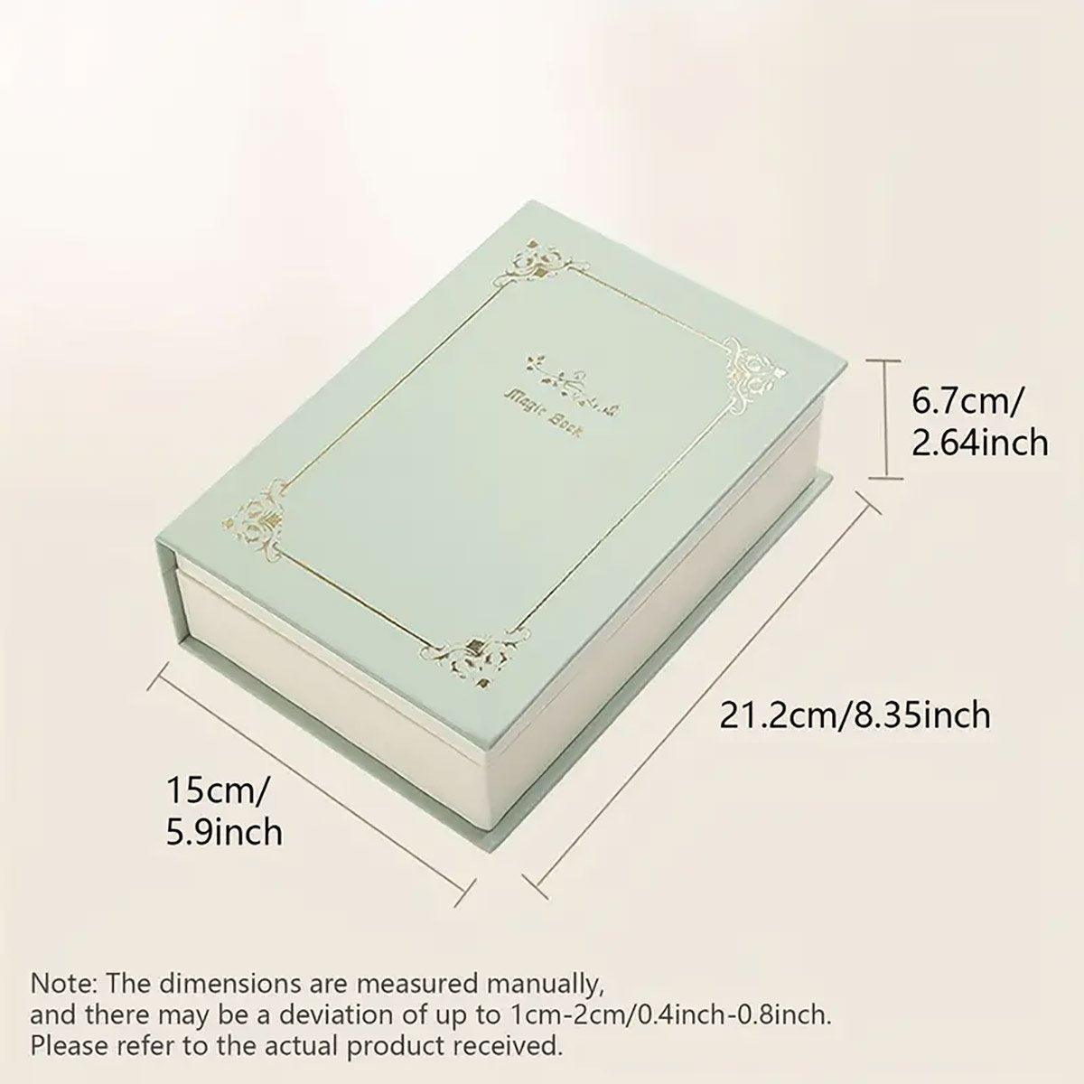 Creative PU Leather Jewelry Box Book Earrings Rings Necklace Organizer Holder - Green - SuperSaverAU - view 3