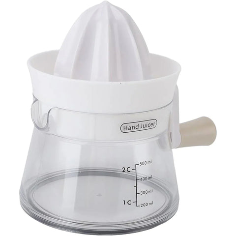 Premium Manual Citrus Juicer – White 500ml with Measuring Cup