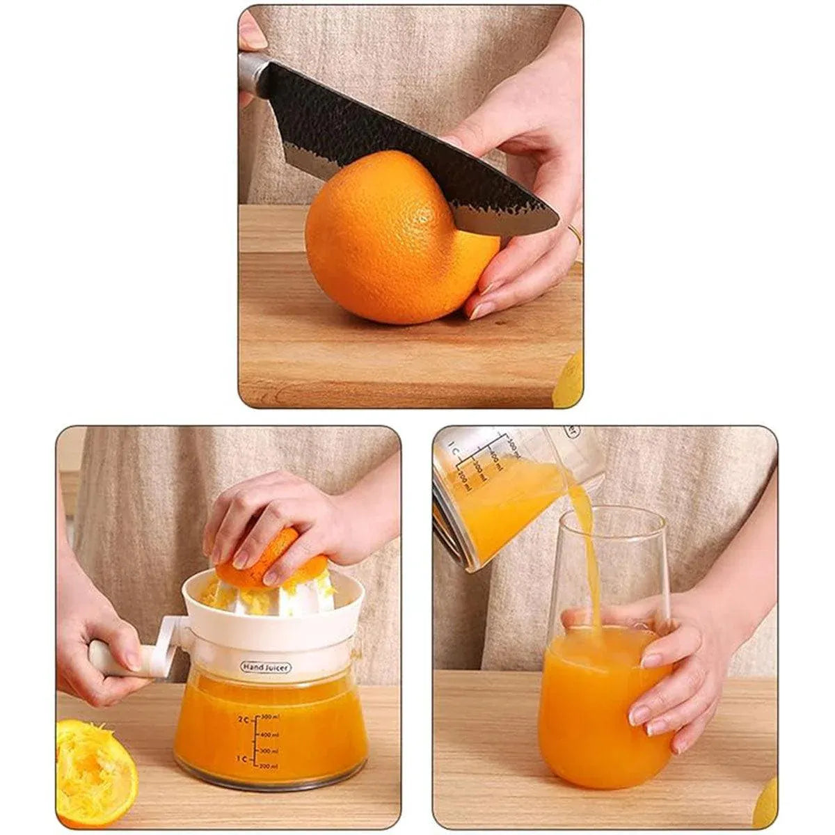 Premium Manual Citrus Juicer – White 500ml with Measuring Cup