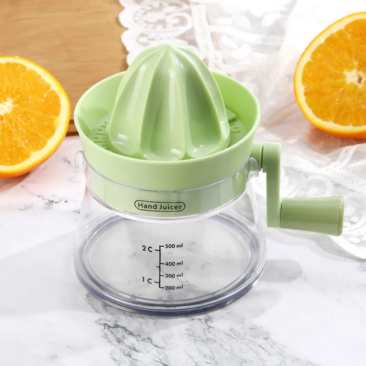 Premium Manual Citrus Juicer – White 500ml with Measuring Cup