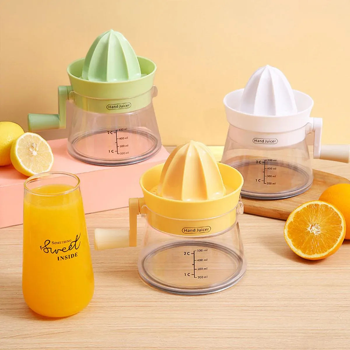 Premium Manual Citrus Juicer – White 500ml with Measuring Cup