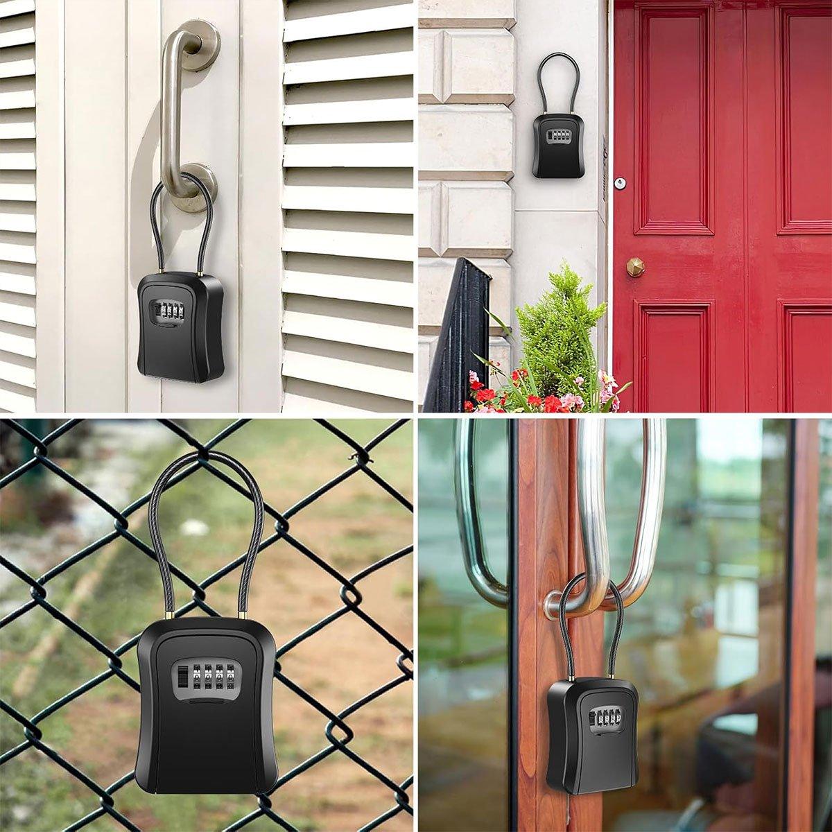 Combination Key Lock Box for Home Security - Portable Black Storage - SuperSaverAU - view 4