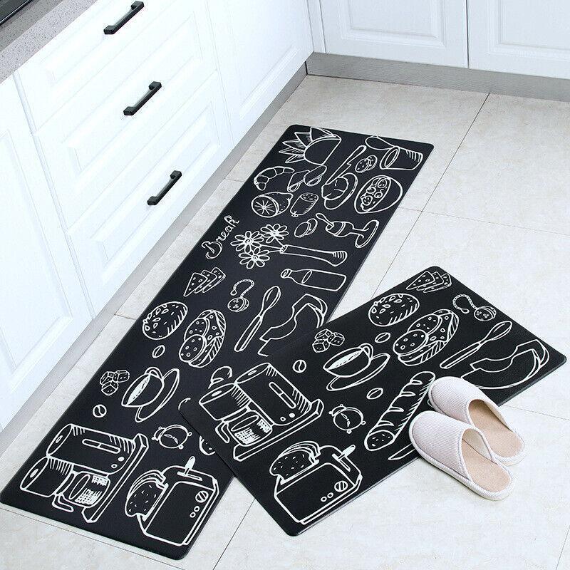 45x180cm Kitchen Mat Non-Slip Waterproof Pvc Floor Rug Carpet Anti-Oil Easy Clean - Gilding - SuperSaverAU - view 3