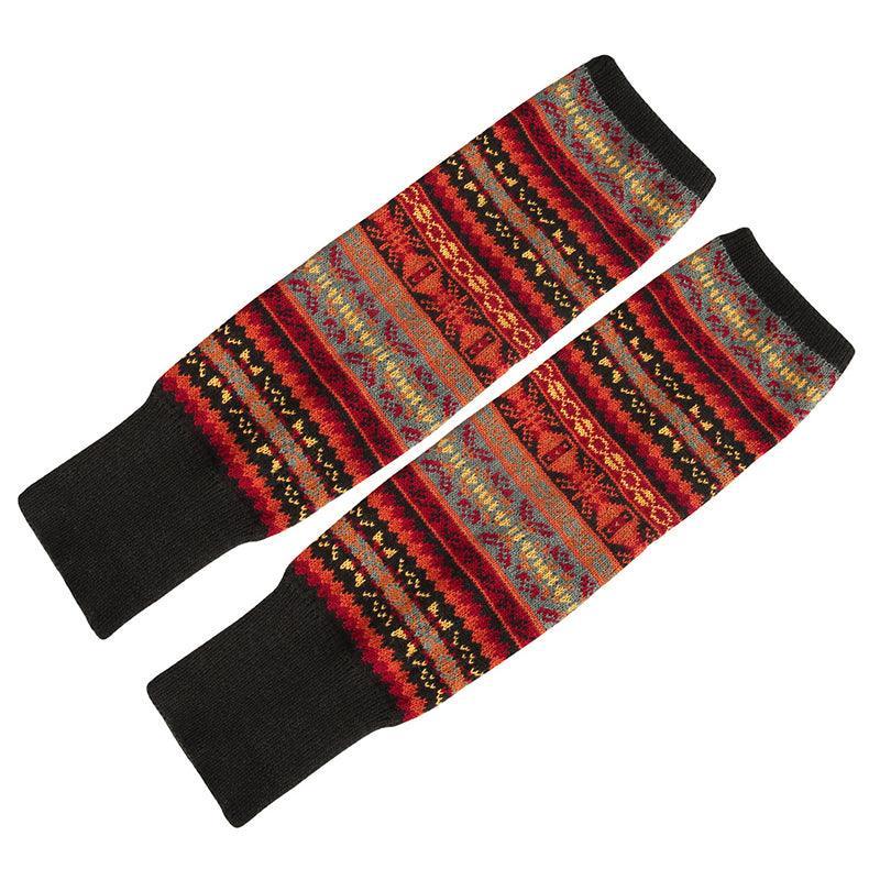 Premium Khaki Women's Wool Knit Knee Leg Warmers
