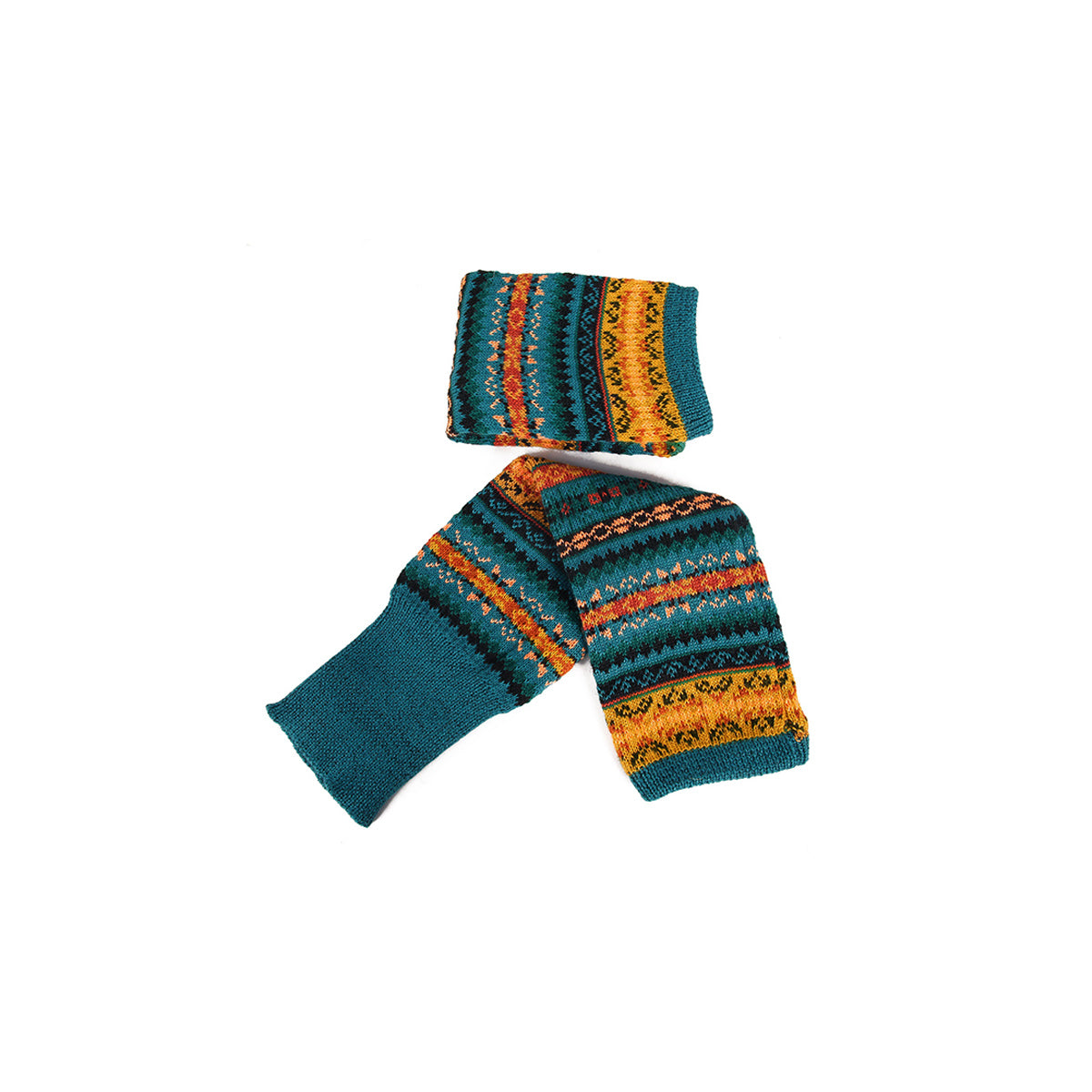 Premium Khaki Women's Wool Knit Knee Leg Warmers