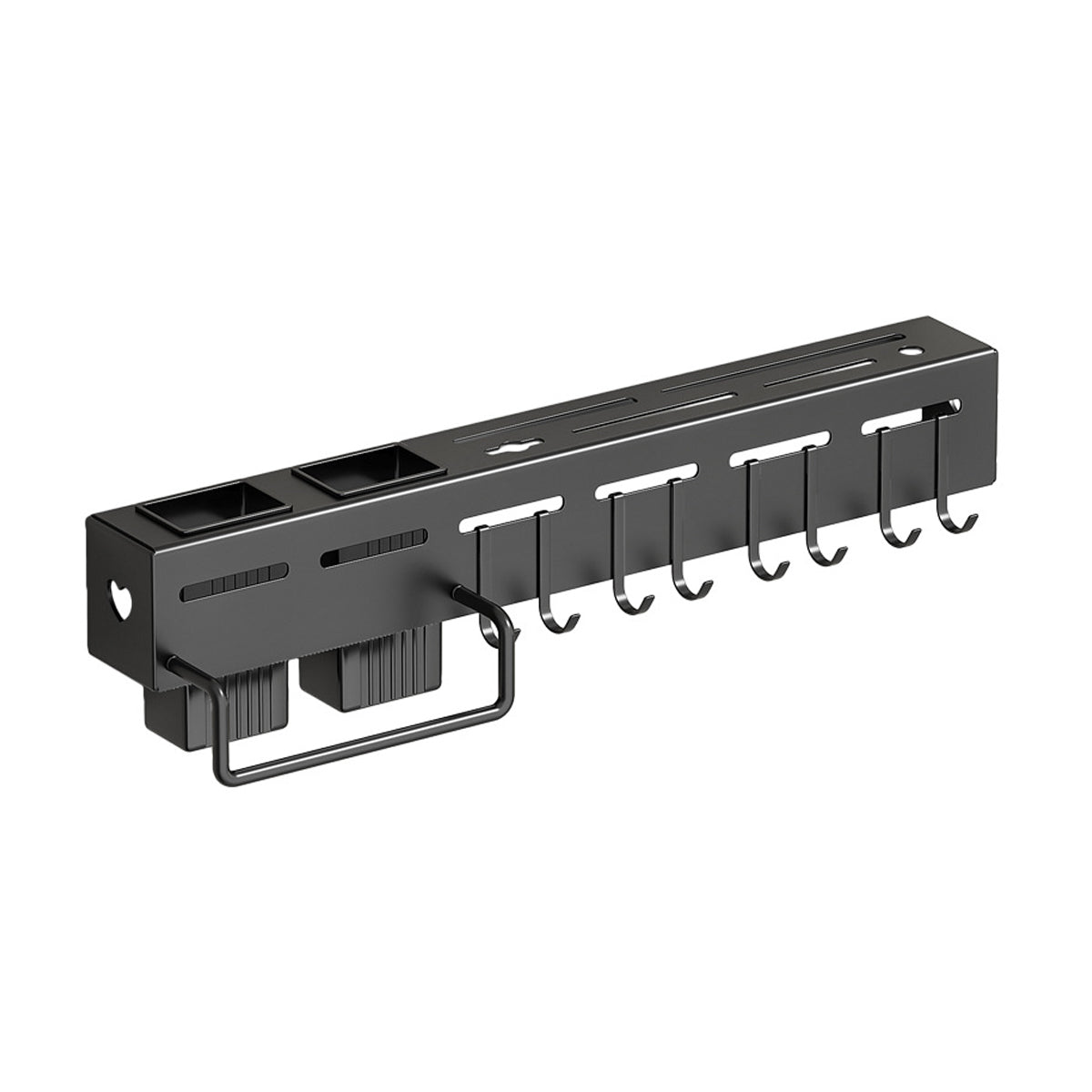 Premium Black 40cm Wall Mounted Carbon Steel Kitchen Utensil Rack