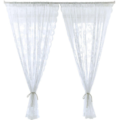Premium Lace Curtain Panel – White 145 x 150cm