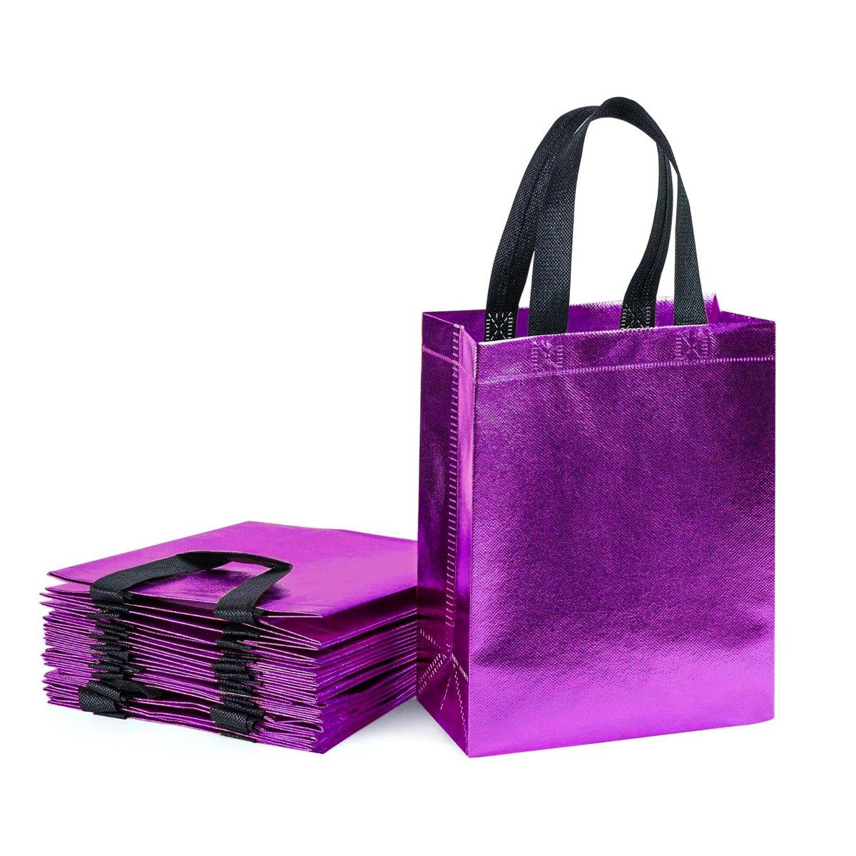 24pcs Laser Non Woven Gift Bags Tote Bags for Party Favor Wedding and Birthday - Rose Red - SuperSaverAU - view 5