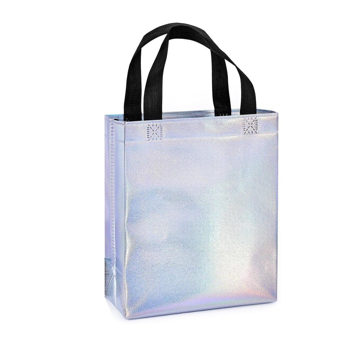 24pcs Laser Non Woven Gift Bags Tote Bags for Party Favor Wedding and Birthday - Rose Red - SuperSaverAU - view 11