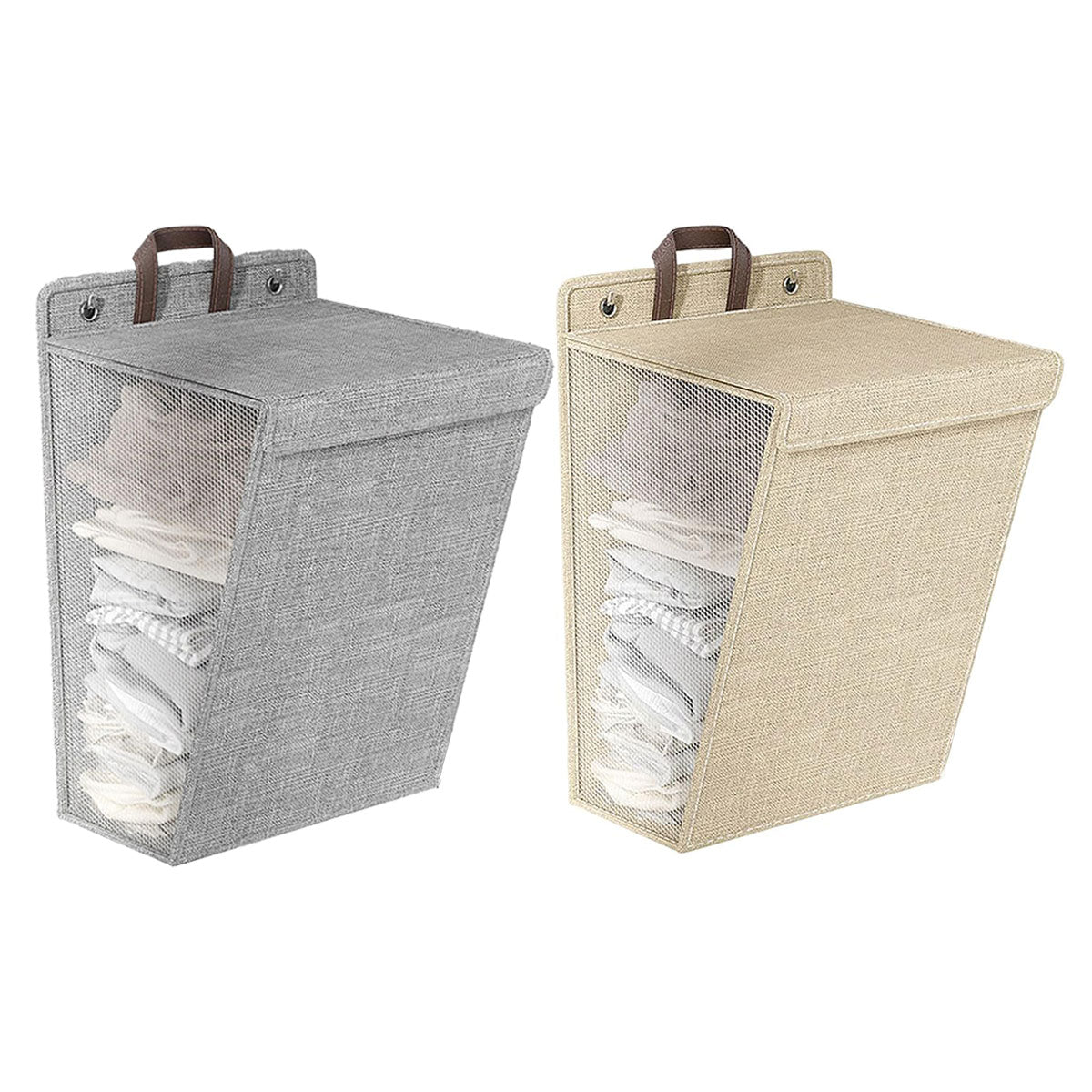 Premium Wall Mounted Foldable Laundry Basket – Beige