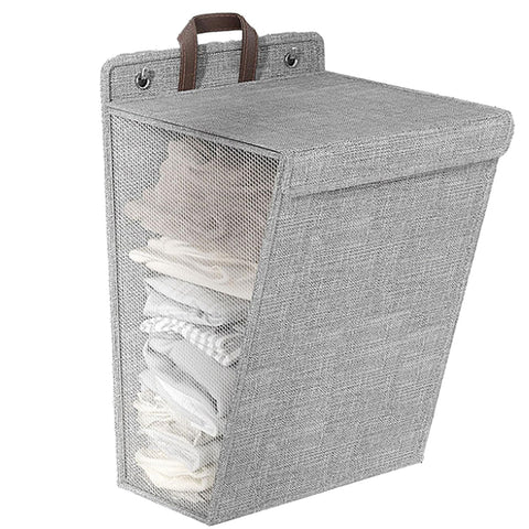 Premium Wall Mounted Foldable Laundry Basket – Grey