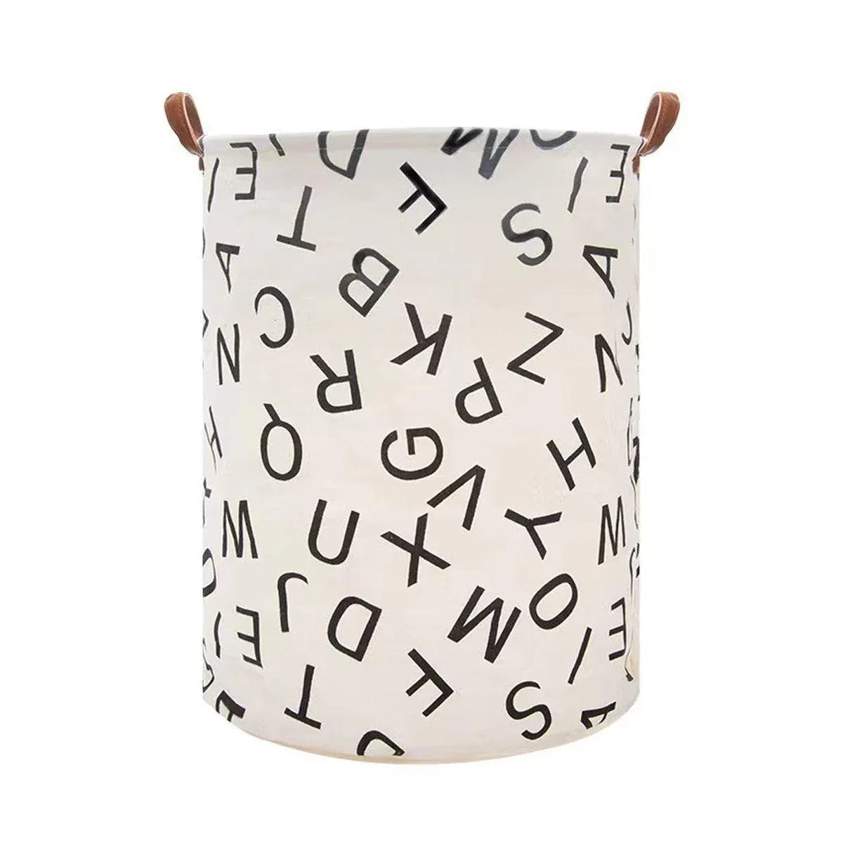 Premium Foldable Laundry Basket – English Letters Waterproof Fabric