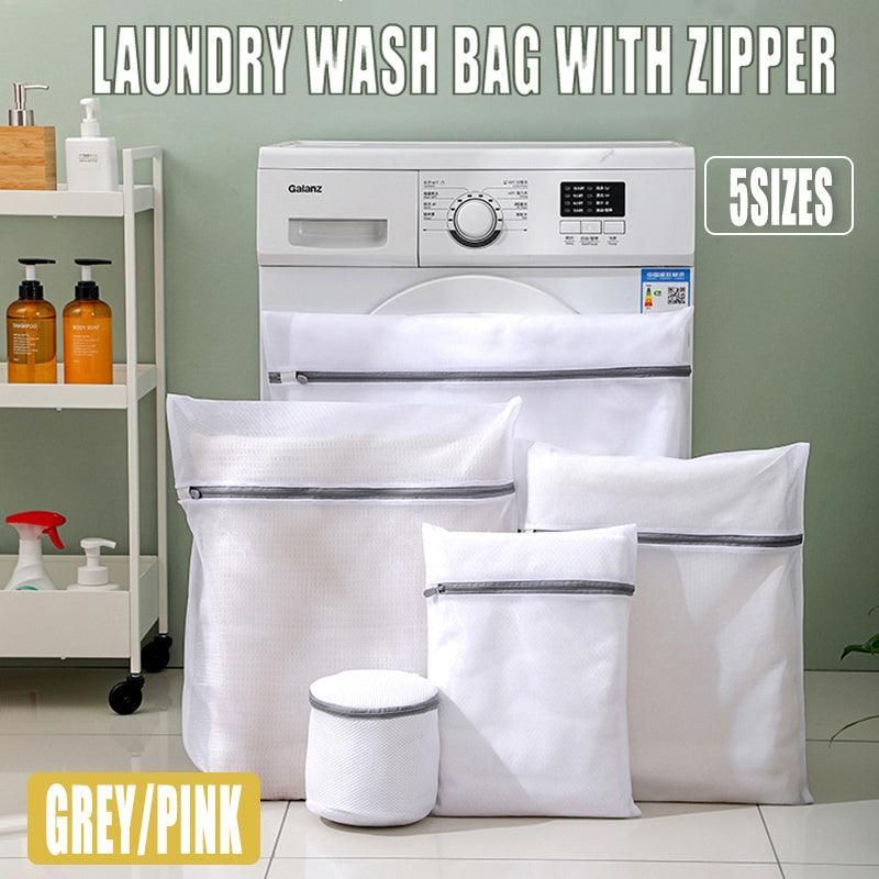 Premium Zipper Mesh Laundry Bags – Grey 5 Piece Set