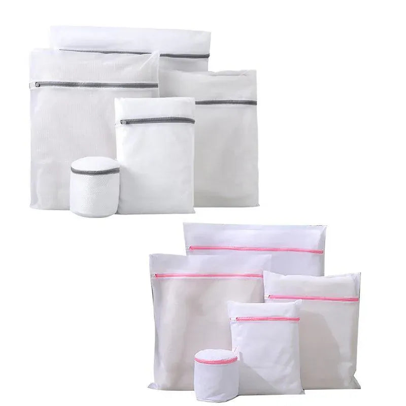 Premium Zipper Mesh Laundry Bags – Grey 5 Piece Set