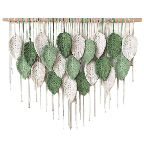 Cotton Rope Woven Leaves Tapestry 100cm for Living Room Bedroom Decor - SuperSaverAU - view 1