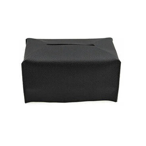 Premium PU Leather Tissue Box Dispenser – Black Large